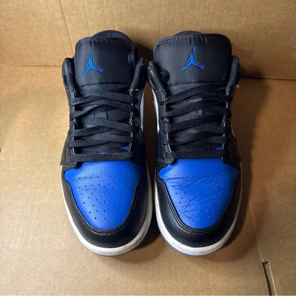 Air Jordan 1 Low White/Black/Royal Blue Alternate Royal Toe 553558-140 Size 9 - Picture 2 of 8